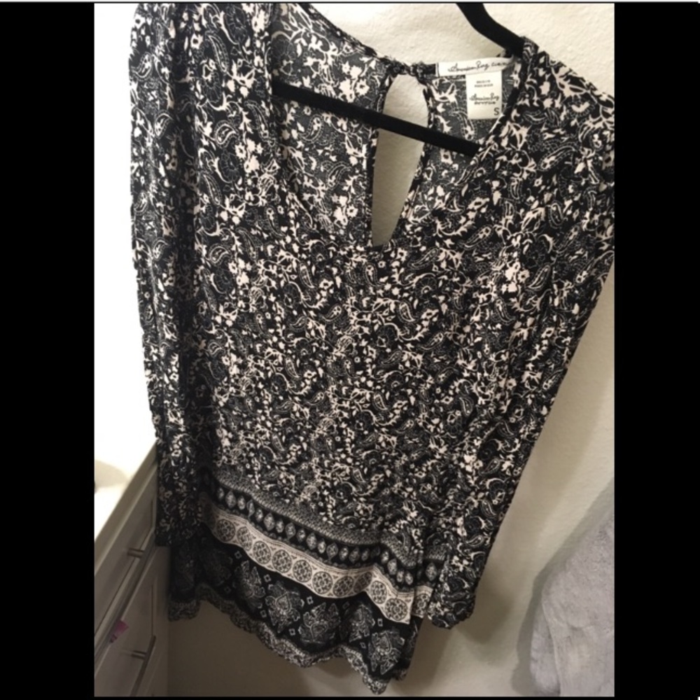 Black and White  Long Sleeve Dress